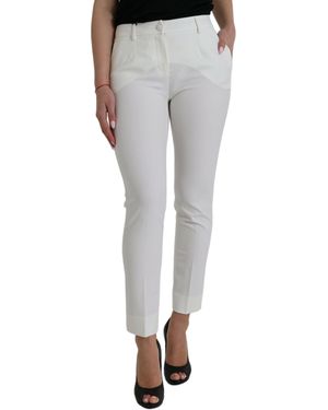 Dolce & Gabbana Elegant Mid-Waist Tapered Pants - Gray