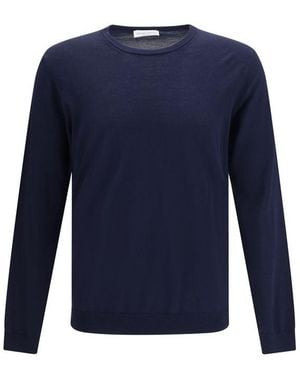 Roberto Collina Blue Cotton Sweatshirt