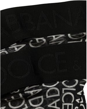 Dolce & Gabbana Black Sheer Logo Monogram High Stockings Socks