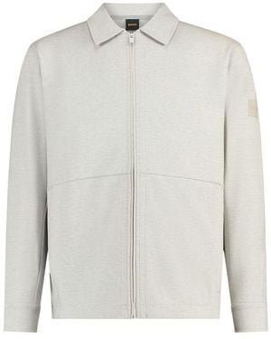 BOSS Grey Cotton Sweatshirt - White