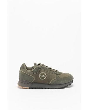 Colmar Bicolour Leather Low Top Trainers - Green