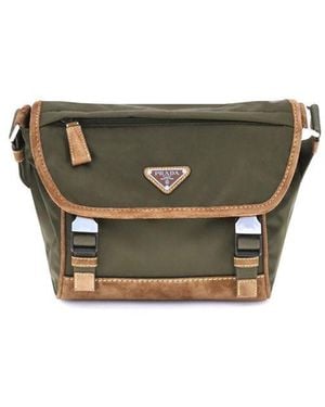 Prada Re-nylon And Leather Medium Shoulder Bag - Gray