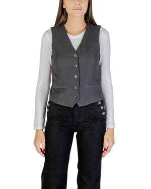 ONLY Gray Polyester Waistcoat - Black