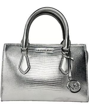 Michael Kors Sheila Small Crossbody Satchel Purse Bag Silver - Grey