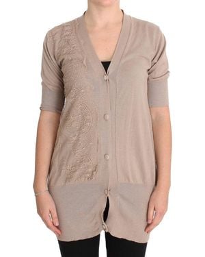 Pink Memories Pink Lace Cotton Cardigan Jumper - Multicolour