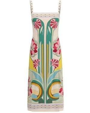 La DoubleJ Multicolour Viscose Casual Dress - White