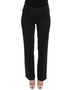 Bencivenga Black Stretch Straight Fit Dress Pants Pants