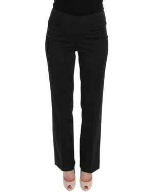 Bencivenga Black Stretch Straight Fit Dress Pants Pants