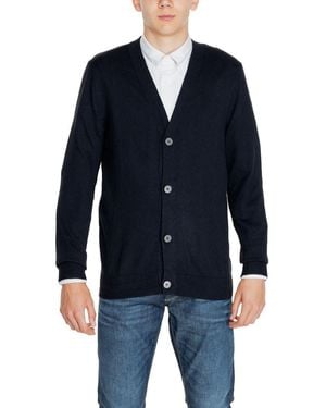 Jack & Jones Black Cotton Cardigan - Blue