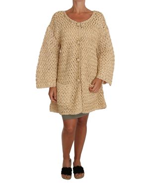 Dolce & Gabbana Cardigan Crochet Knitted Raffia Jumper - Natural
