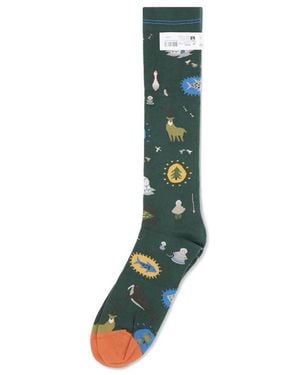 Bonne Maison North Pole Patterned Socks - Green