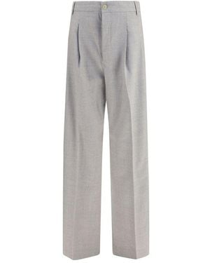 Laneus Gray Wool Oves Aries Casual Pants