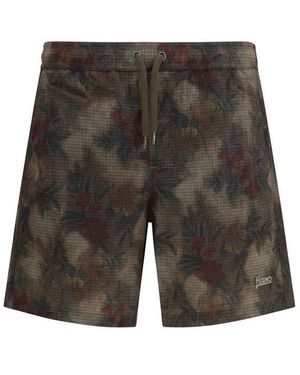 Herno Multicolor Polyamide Swim Shorts - Gray