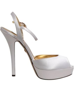 Dolce & Gabbana Platform Ankle Strap Heels - White