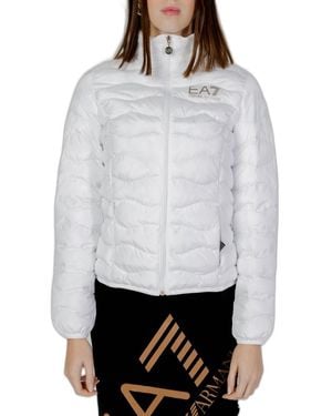 EA7 White Polyester Jackets & Coat - Grey
