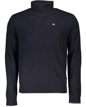 Napapijri High-Neck Embroidered Jumper - Blue