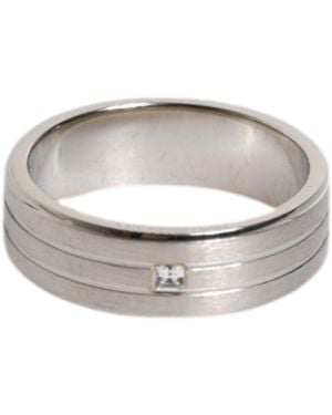 Dolce & Gabbana Tone Brass Clear Crystal Dg Logo Ring - Grey