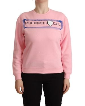 Philippe Model Pink Printed Long Sleeves Pullover Sweater
