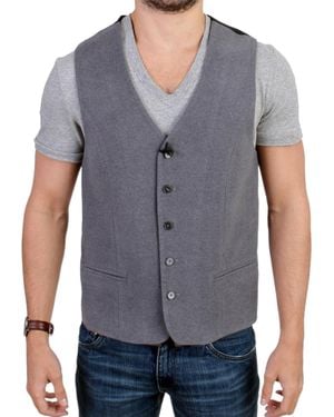 CoSTUME NATIONAL Grey Cotton Blend Casual Vest