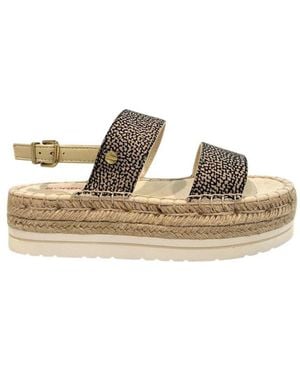 Borbonese Beige Fabric Sandal - Metallic