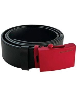 Borbonese Black Leather Men Belt