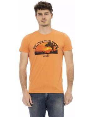 TRUSSARDI ACTION Orange Cotton Men T - Blue