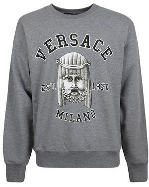 Versace Cotton Crewneck Sweatshirt - Grey