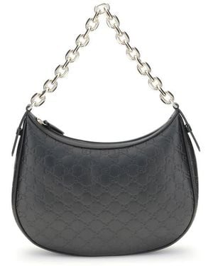 Gucci GG Emblem Shoulder Bag - Grey