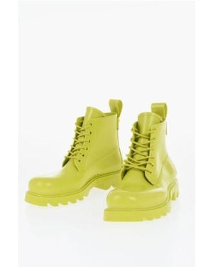 Bottega Veneta Rubber Stride Combat Boots - Yellow
