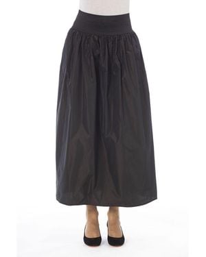 Alpha Studio Brown Polyester Skirt - Blue