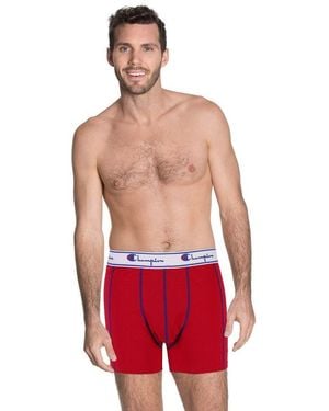 Champion Blue Cotton Boxers - Red