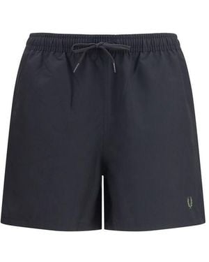 Fred Perry Black Recycled Polyester Short And Mini Shorts - Blue