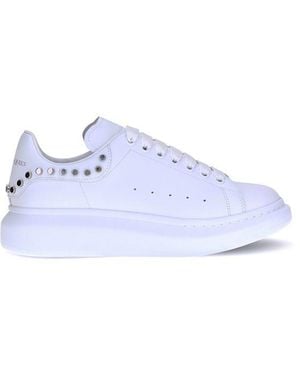 McQueen Stud Leather Trainers - White