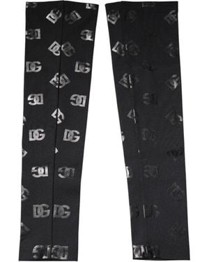 Dolce & Gabbana Black Dg Logo Monogram Wool Stretch Arm Sleeves