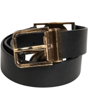 Dolce & Gabbana Leather Coin Buckle Belt Calf - Black