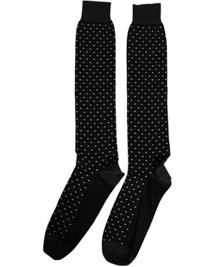 Dolce & Gabbana Black Polka Dot Over The Calf Accessory Socks