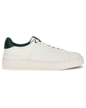 Balmain White Calf Leather Bos Taurus Sneakers