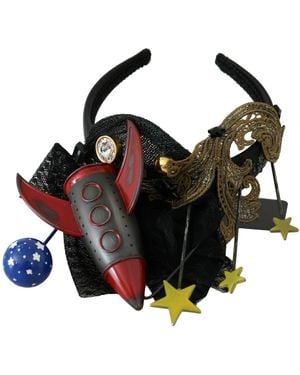 Dolce & Gabbana Missile Rocket Crystal Stars Headband Diadem - Black