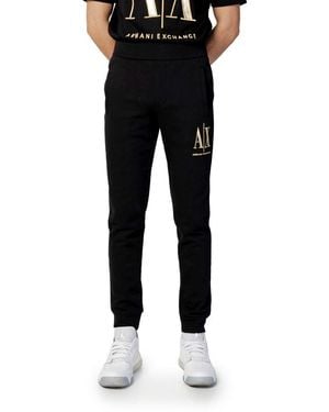 ARMANI EXCHANGE Black Cotton Joggers (workout Pants)