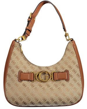 Guess Brown Polyethylene Handbag - Natural