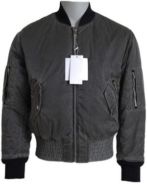 MM6 by Maison Margiela Bomber Zipper Pocket Sleeves Jacket - Grey