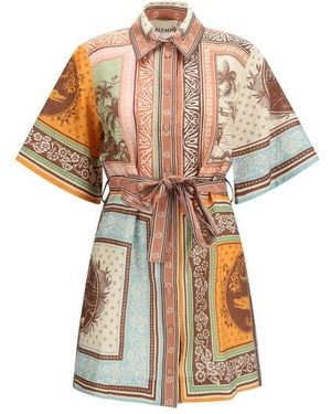 ALÉMAIS Multicolour Linen Casual Dress - Natural