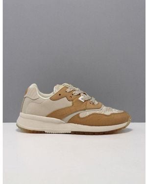Scotch & Soda Beige Nylon Low Top Sneakers - Multicolor