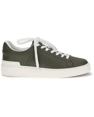 Balmain Bicolour Calf Leather Bos Taurus Trainers - Green
