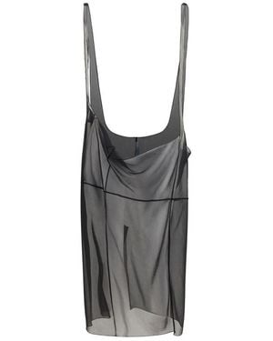 Prada Black Polyester Midi Skirt - Gray