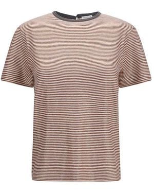 Brunello Cucinelli Orange Linen T - Pink