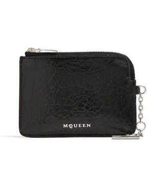 McQueen Black Calfskin Clutch Bag
