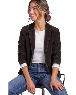 Street One Brown Cotton Blazer - Black