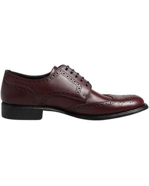 Dolce & Gabbana Brown Leather Lace Up Derby Dress Shoes