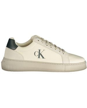 Calvin Klein Ck Low Top Trainer Minimalist Design - Natural